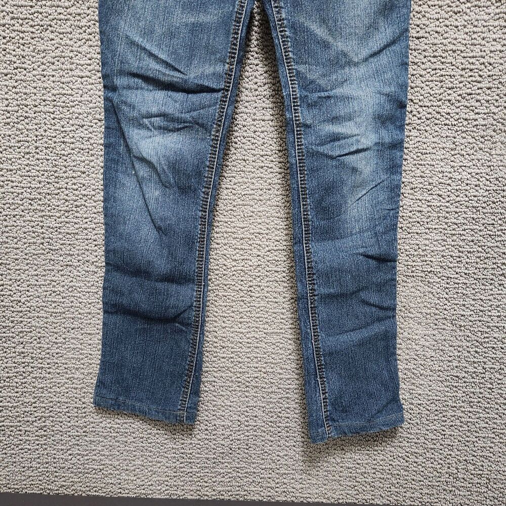 LEI Ashley Straight Women's Dark Wash Blue Denim Jeans 5 Pocket Size 7 Juniors - Picture 3 of 10